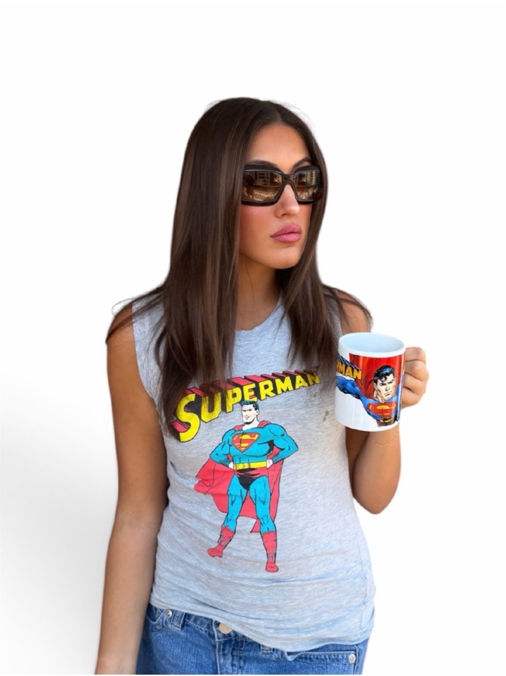 D&G Gray Superman Graphic Tank Top - Picture 2 of 5